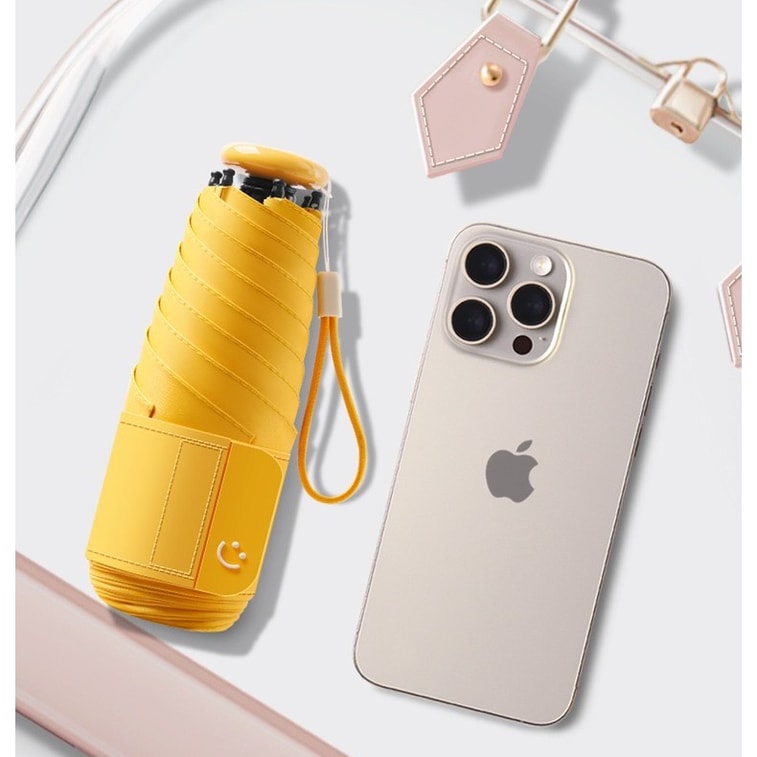 Mini Pocket Cooling Umbrella | Sycamore Beige | Lightweight & Portable, Wide Integrated Strap, One-Touch Quick Fold, UPF50+ 1Pc 7