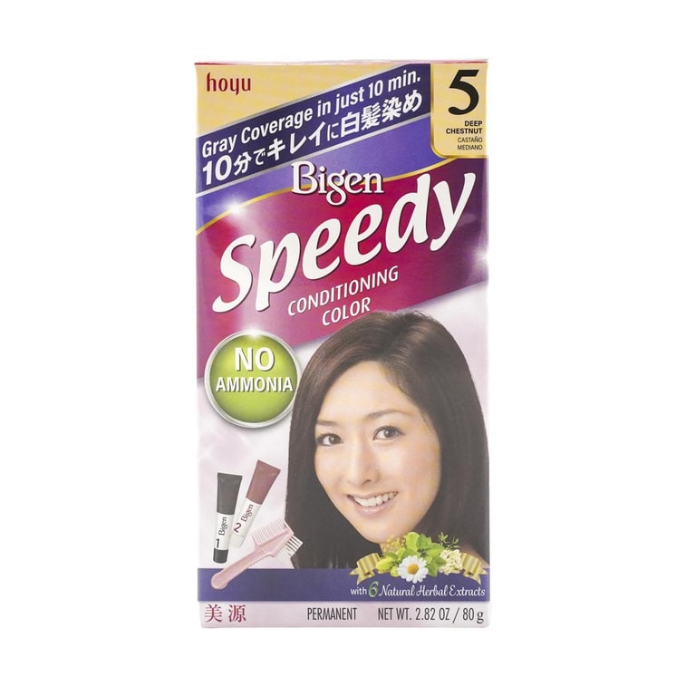 日本HOYU美源 BIGEN 女士用 快速染髮霜 DIY染髮劑 #05 深栗色 40g+40g 附雙頭染髮梳【可遮白髮】 5