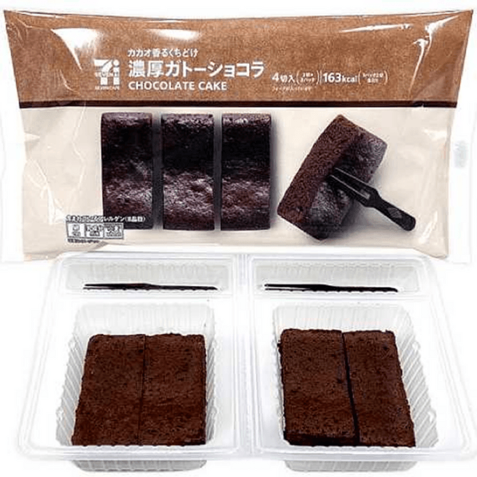 【日本直邮】日本 711便利店  浓郁可可小蛋糕 4枚 健康日式小零食   新旧包装随机发