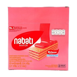 印尼NABATI纳宝帝 丽芝士威化饼干 草莓味 324g