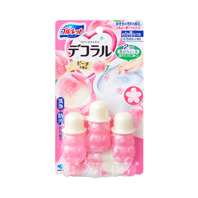 Bluelet Dekoraru Toilet Bowl Cleaner - Aroma Pink Rose (3 Single-Use Tubes)  ｜ DOKODEMO