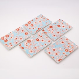 일본식 KUTANIYAKI 구타니야키 꽃무늬 작은 접시 세트(5개)