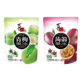 喜之郎 蒟蒻果冻 青梅味百香果味组合装 120g*2袋 【水果原浆+果汁】【Q弹爽滑 入口弹牙】