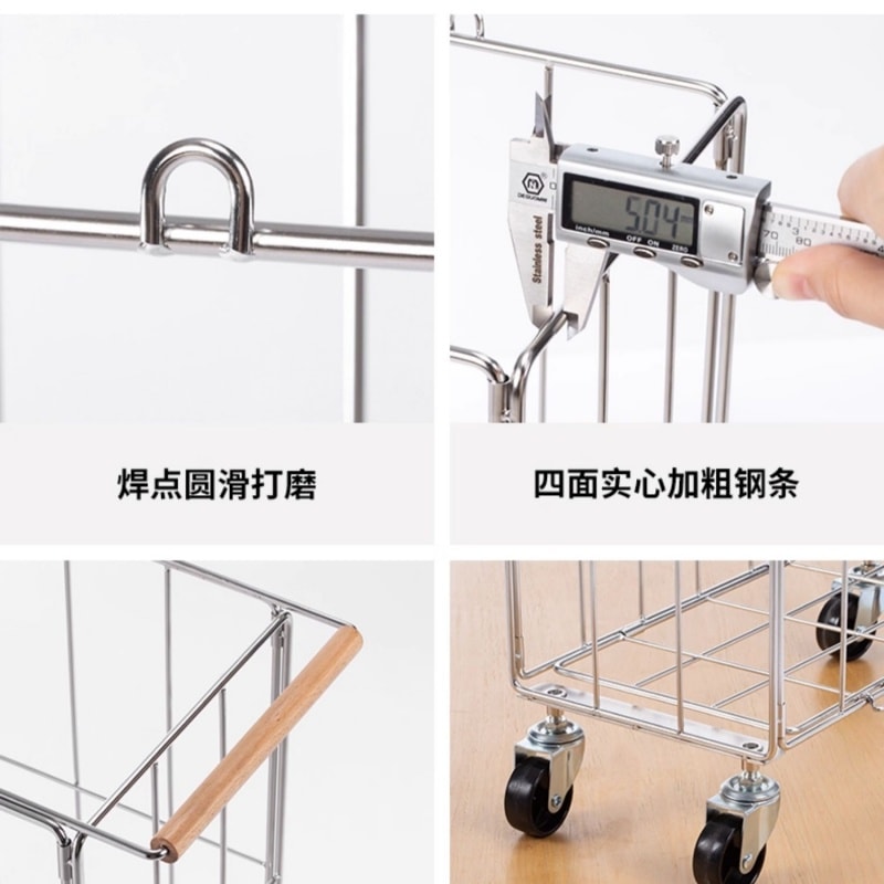 Foldable Stainless Steel Laundry Basket, Large Size, Patented Design