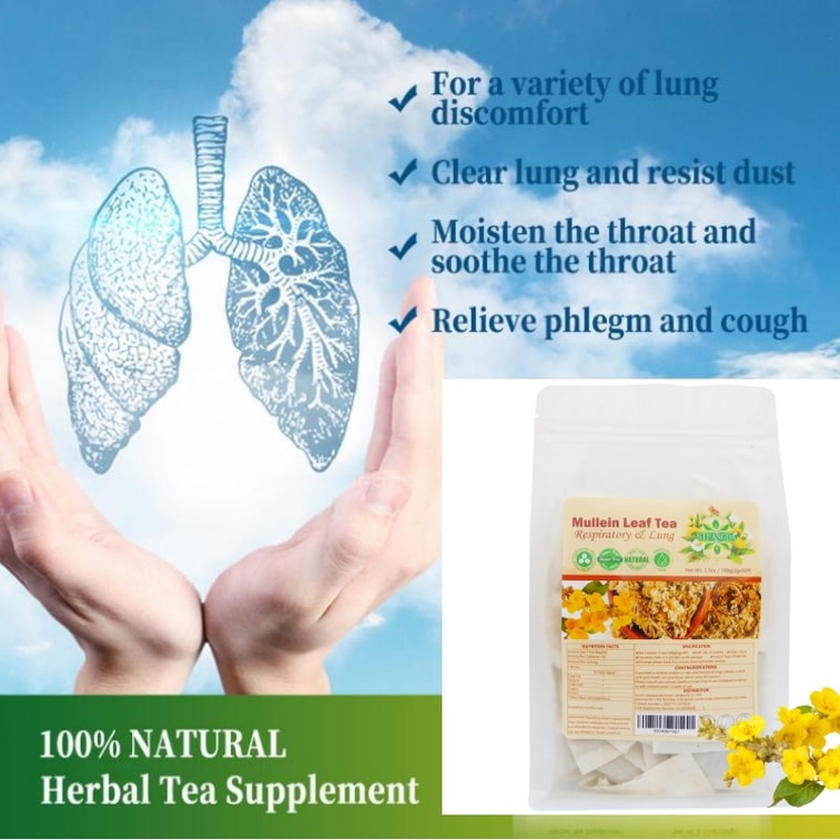 【Canada Direct Mail】 Sifanda Mullein Tea 1.76oz/ 50g (2gx25P) - For long-term smokers, seasonal dry itchy throat, soothing herbal wellness tea, for excessive phlegm and airway discomfort, daily gentle conditioning, caffeine-free sachet tea bags, soothing dry itchy throat and moistening tea drink 5