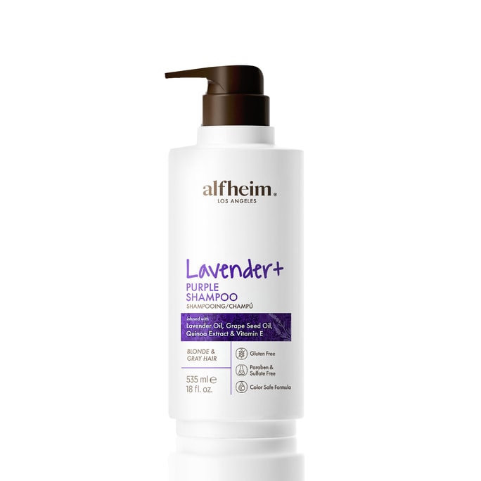 Lavender+ Purple Shampoo  Neutralizes Brass & Yellow Tones  Sulfate-Free Color-Safe Formula 18 oz