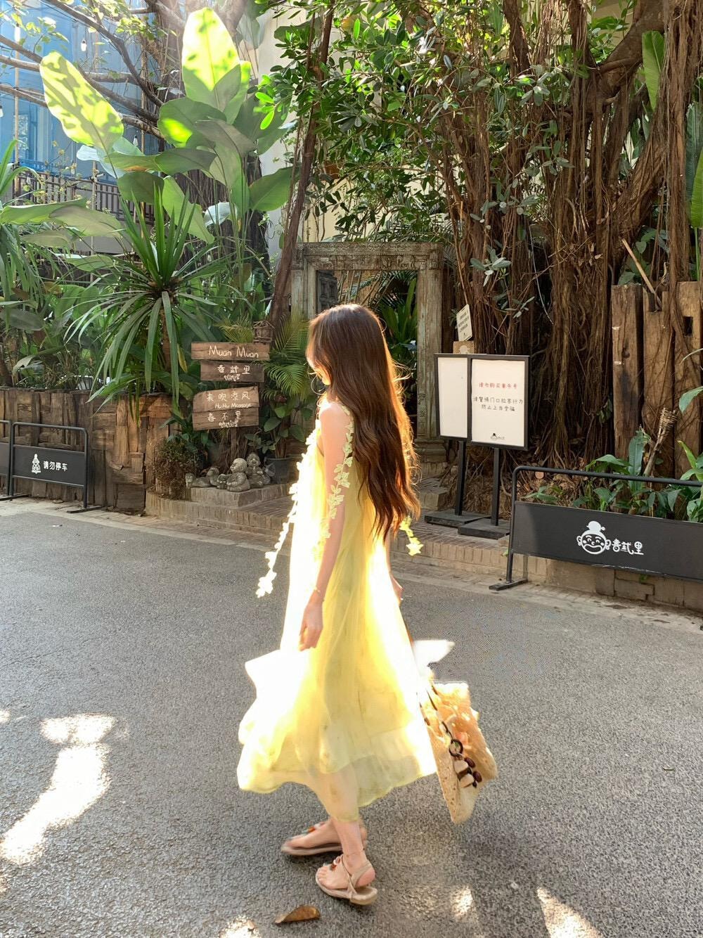 【加拿大直郵】 加拿大 SCENARIO 花園微光輕透長裙 S-M碼 綠色 淺綠色 S