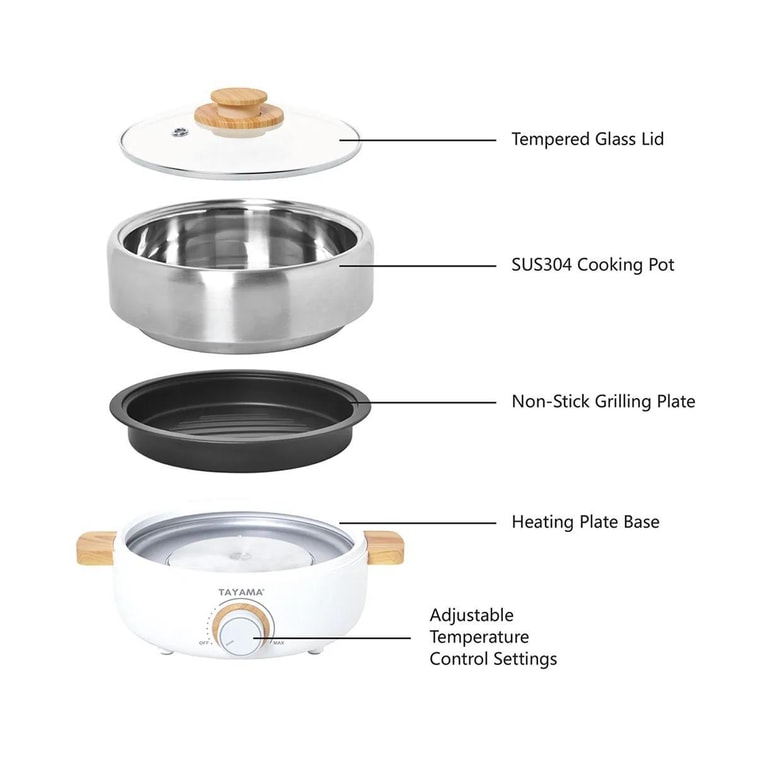 TAYAMA 2.5-Qt Multi-Cooker Hot Pot & Grill 4