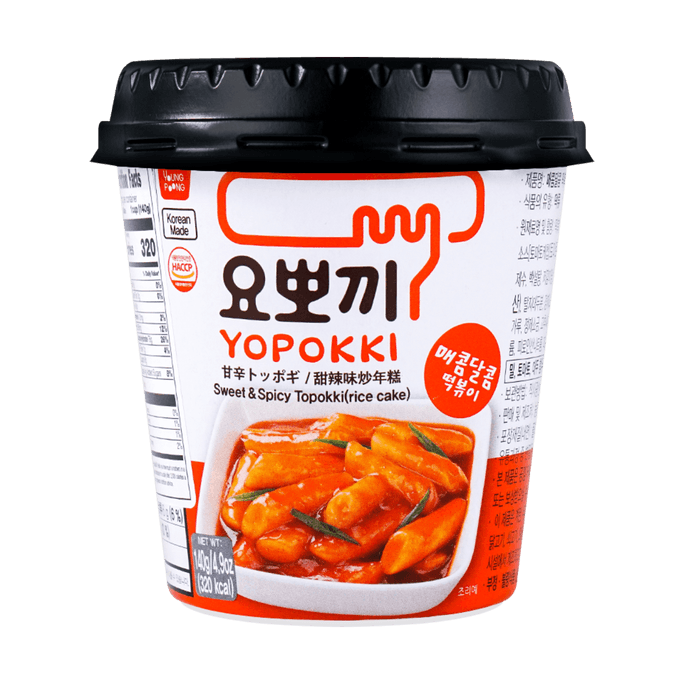 Korean Instant Tteokbokki Rice Cake Sweet & Spicy Flavor 140g