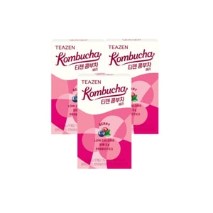 【韩国直邮】 韩国 Teazen 康普茶低卡0糖发酵饮品 莓果味 10条3盒