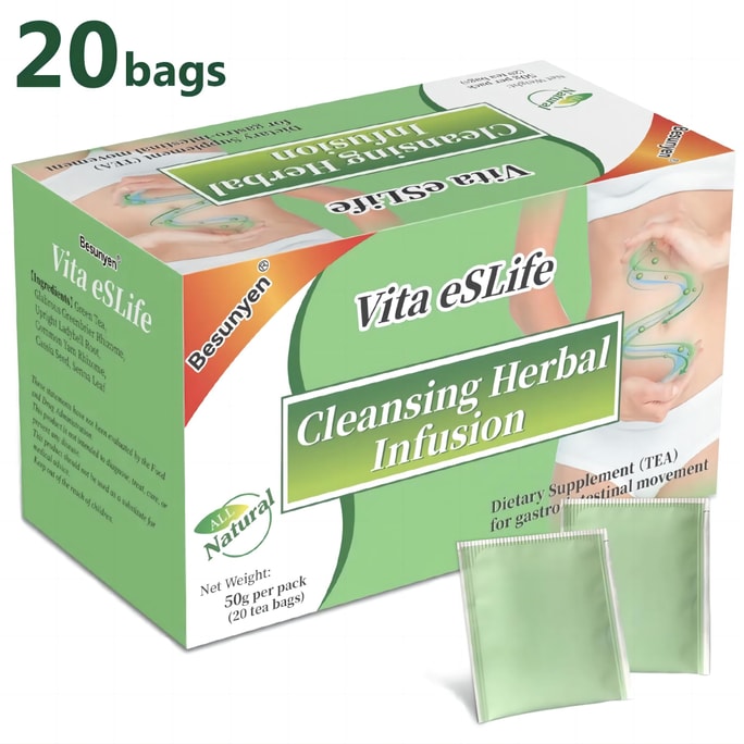 Besunyen Vita eslife Tea Green tea All natural tea cleansing tea 50g per pack (20 tea bags)