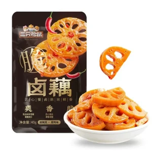 Black Duck Flavor Braised Lotus Root 40g*4 packs Ready-to-eat Braised Snacks Fresh Spicy Crispy Lotus Root Slices Numbing Braised Lotus Root Travel Snacks