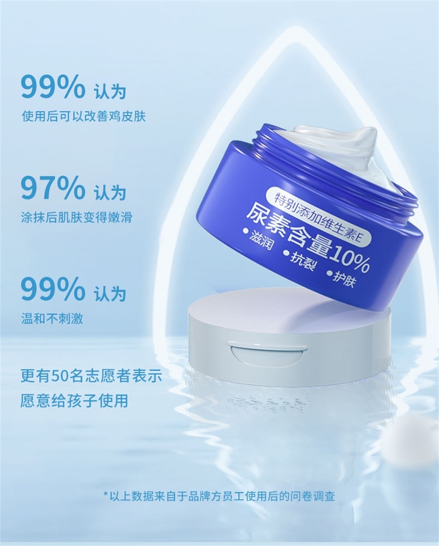 【中国直邮】 芙诗婷 维E尿素霜国货10%尿素维生素E乳护手霜去鸡皮角质保湿滋润护肤品 100g/瓶