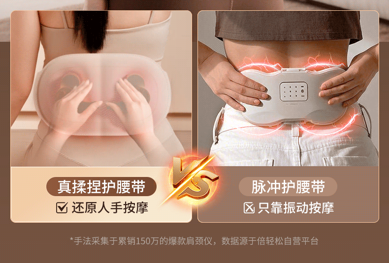 【中国直邮】 倍轻松 孙颖莎同款腰部按摩器全自动揉捏腰背腰椎护腰热敷按摩仪 一个装