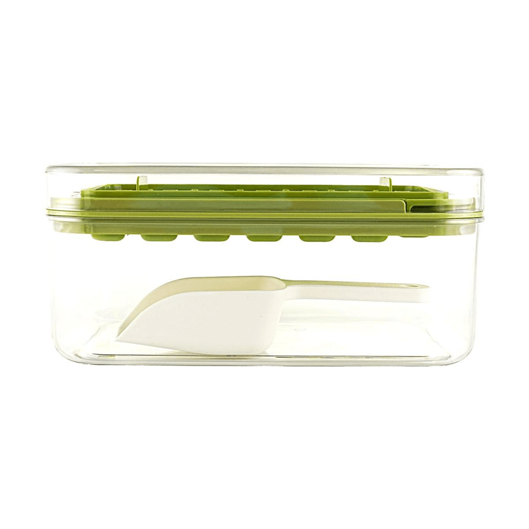 Large Ice Cube Tray Single Layer - Green 1pc【One-Touch Press Release Ice Maker Mold With Storage Bin】 4