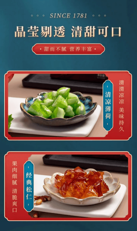 【中国直邮】 乾生元 苏式四禧糖果 薄荷玫瑰芝麻松仁四种口味混合装 晶莹剔透 清甜可口 苏州特产糖果零食 订婚结婚礼盒 送亲朋好友礼品 280g