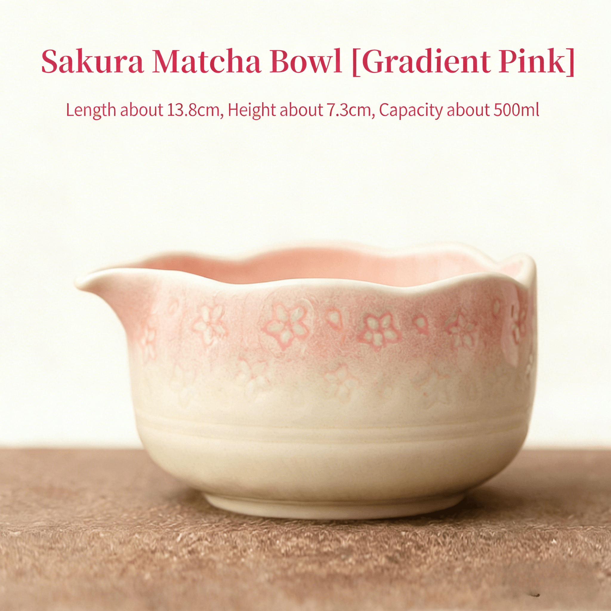 KANGLEPIN カン・レ・ピン 桜のグラデーションピンク抹茶茶碗セット（4