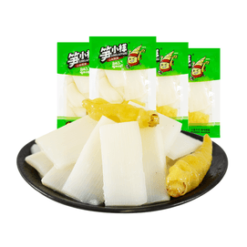  Mountain Pepper & Pickled Chili Bamboo Shoots, 100g (4 Packs) | Fresh & Crispy, Tender Bamboo Shoot Strips, Sour & Spicy, Low-Calorie Vegetarian Snack