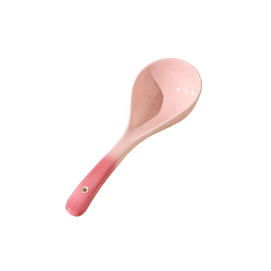 【中国直邮】 川岛屋 汤勺家用盛汤精致汤匙陶瓷高颜值长柄樱花粉7.9*24.2cm*1个