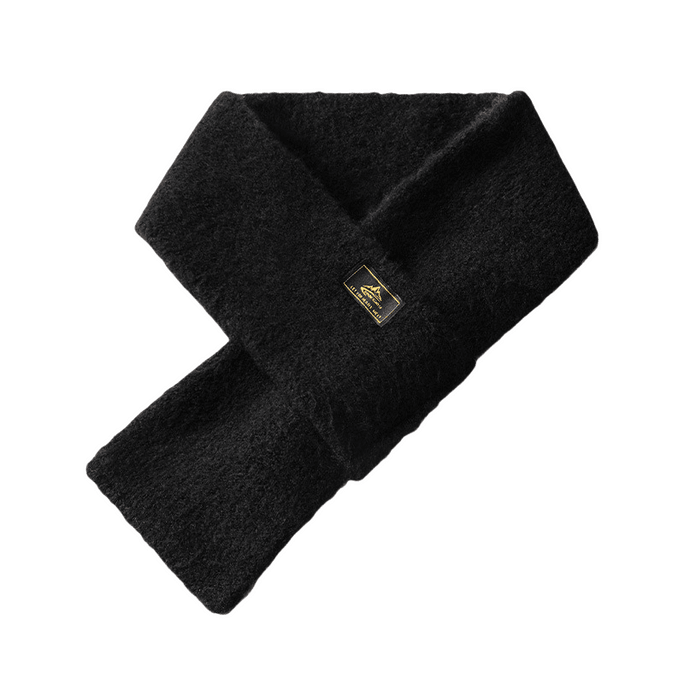 Knitted Scarf Imitation Cashmere Men's Warm Scarf Added Cashmere Black