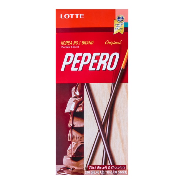 商品详情 - 韩国LOTTE乐天 PEPERO巧克力棒 8盒入 240g - image  0