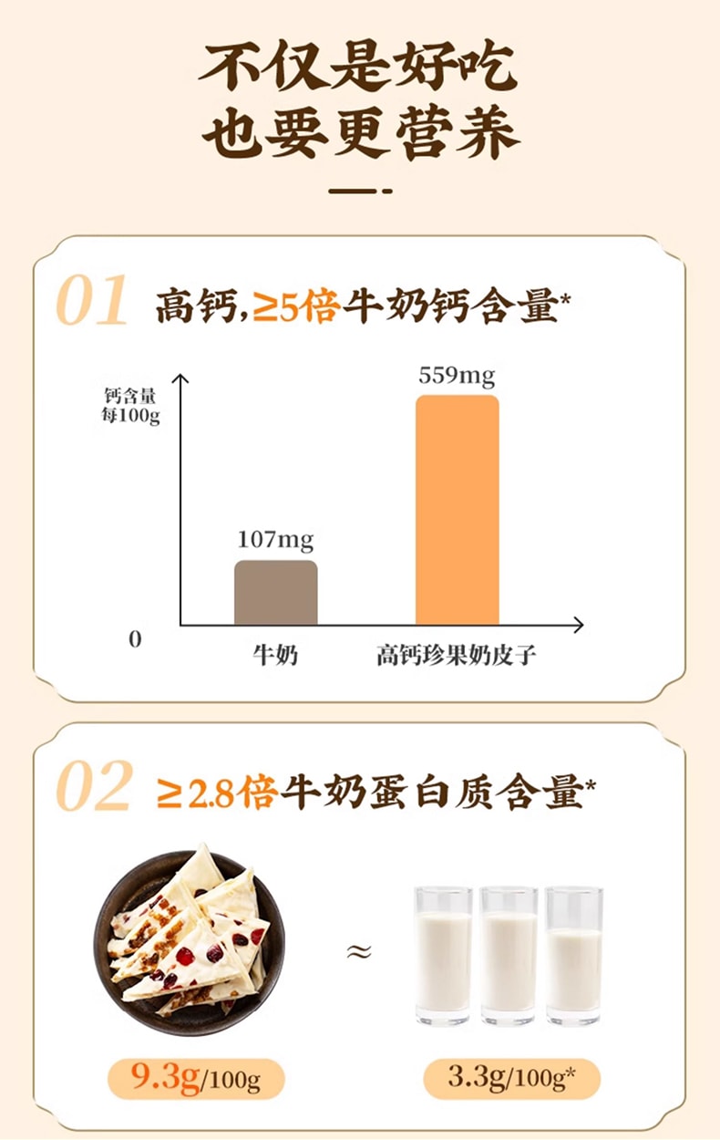 Inner Mongolia specialty - High-calcium precious fruit-filled milk pastry. It's absolutely delicious. 280g