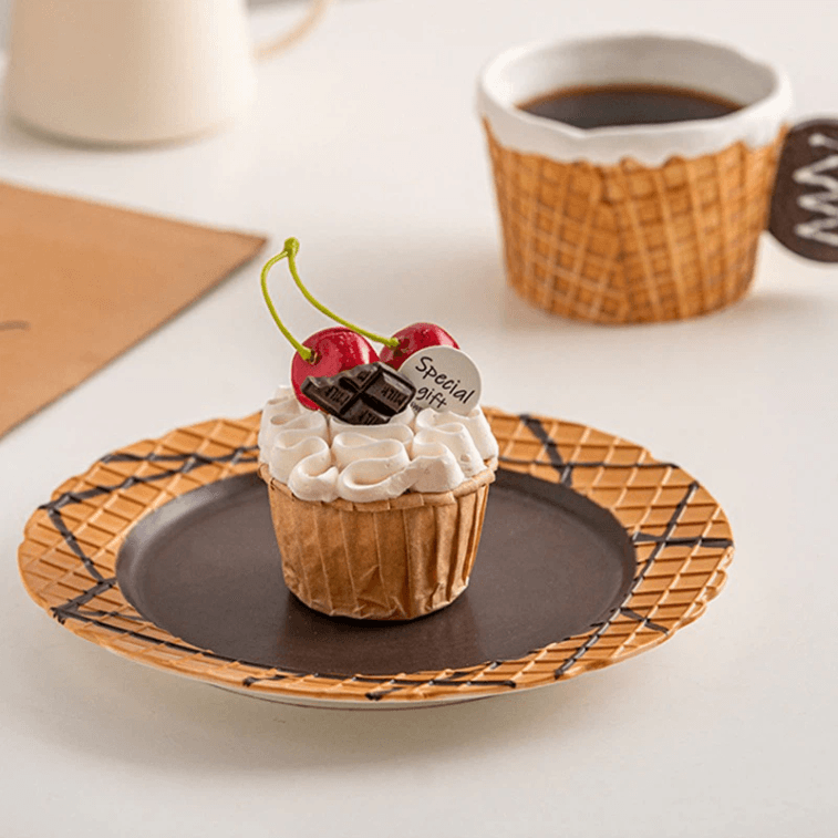 【中國直郵】PEAULEY 手作創意咖啡杯+托盤套裝D 1 份 3