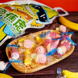 雪丽糍 什锦棉花糖礼包 雪糕杯软糖 350g【拒绝蕉虑 蕉财进宝】【春节年货必买】【黄&绿色包装随机发】