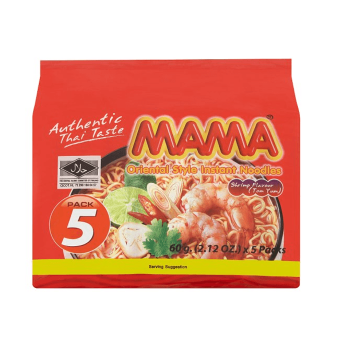 Oriental Style Shrimp Tom Yum Flavour Instant Noodles 60gx5pack