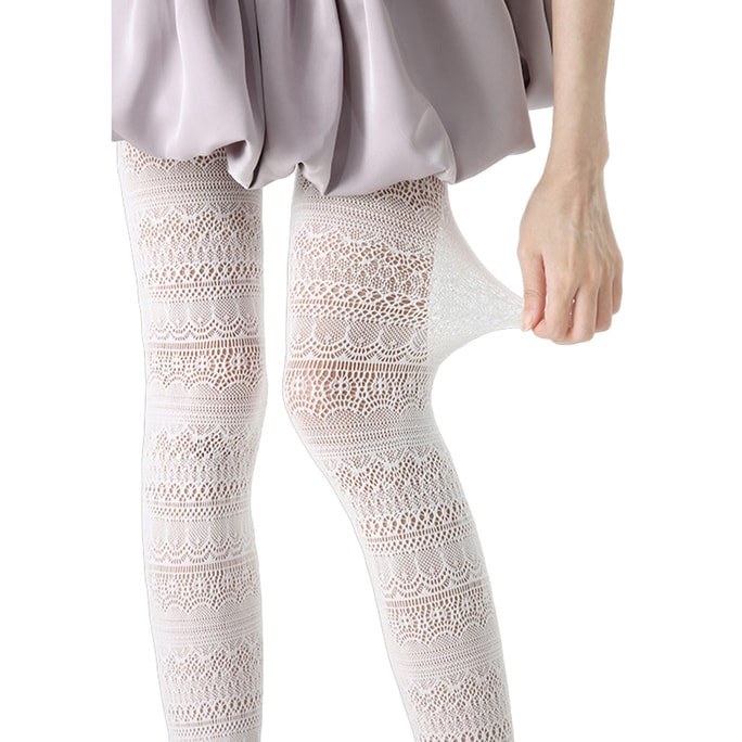 White Lace Jk Retro Vertical Striped Women's Socks Jacquard Silk Socks Pantyhose R9049 Retro Lace One Size Fits All