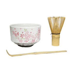 Product: Sakura Matcha Bowl 3-Piece Set K537S-SS 【Made in Japan】【Includes Whisk and Scoop】【Cherry Blossom Design】