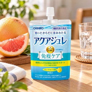 Aqua Jelly Grapefruit Flavor 4.59 oz 【Contains 100 Billion Lactic Acid Bacteria】【Refreshing Hydration】