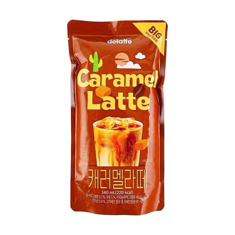DELAFFE Caramel Latte Coffee Drink, 11.49 fl oz【Korea Trendy