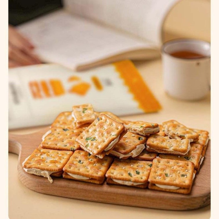 Tearing Nougat Cookies 190g*2Pack - Taiwan Style Onion Crispy Cookies with Stringy Milk Nougat Filling, Salty & Sweet Snack 3