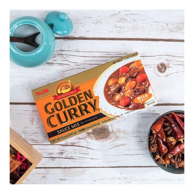 Golden Curry - Japanese Curry Mix , Mild Hot Flavor , 7.8 oz