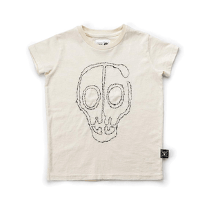 Nununu Kids Embroidered Skull Mask T-Shirt In White 2-3Y