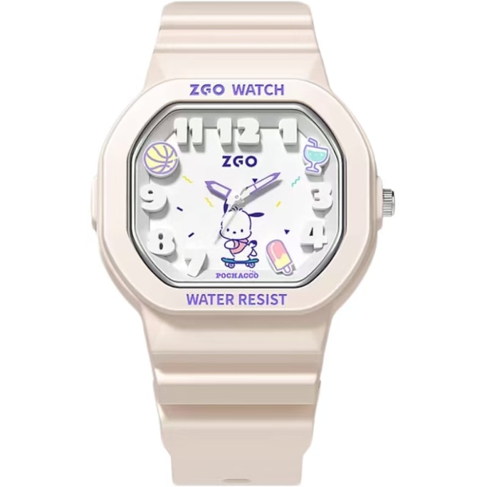 【中国直邮】 正港 手表  女款学生 三丽鸥 儿童 电子防水-米黄色-帕恰狗-1个 *|预计到达时间3-4周