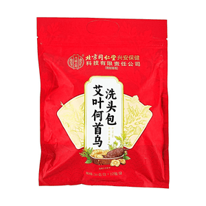 北京同仁堂 內廷上用艾葉何首烏洗頭包 草本控油去屑養發 防脫護理洗髮包 12包/袋