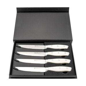 4-pc Steak knife Set, White