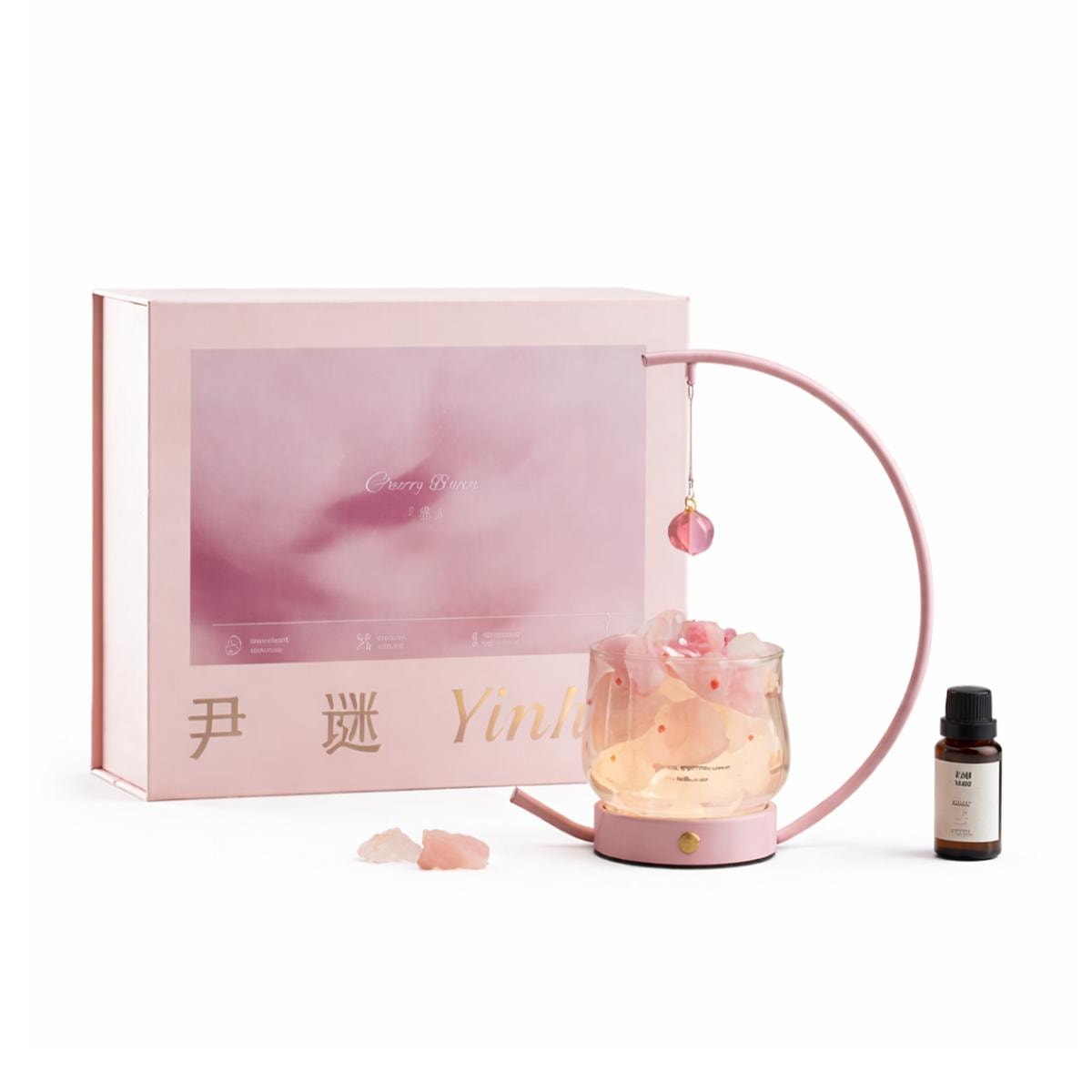 yinmi Cherry Blossom Aroma Crystal Stone Diffuser Gift Set - Yami.com