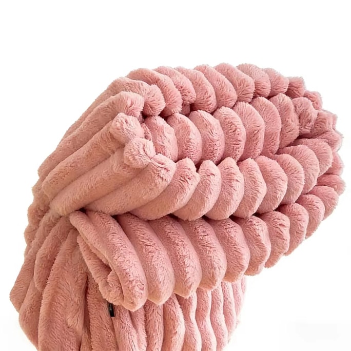 【中國直郵】 貓人 兔子毛絨毛毯冬季加厚保暖辦公室午睡毯沙發蓋毯珊瑚絨毯子四季通用 兔毛粉150*200cm