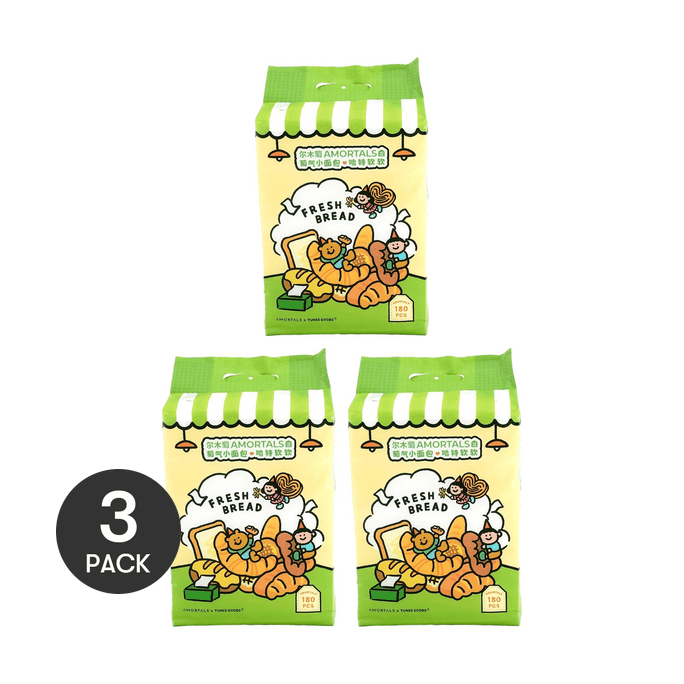 TUNEE GOODS Cloud-Touch Facial Cotton Towels, 180pcs*3 - Ultra-Soft & Hygienic | Family Size​【Value Pack】
