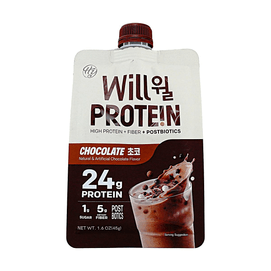 Will Chocolate Protein Powder 1.6oz 【High Protein】【With Postbiotics】【Low Sugar & High Fiber】