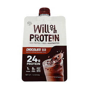 Will Chocolate Protein Powder 1.6oz 【High Protein】【With Postbiotics】【Low Sugar & High Fiber】