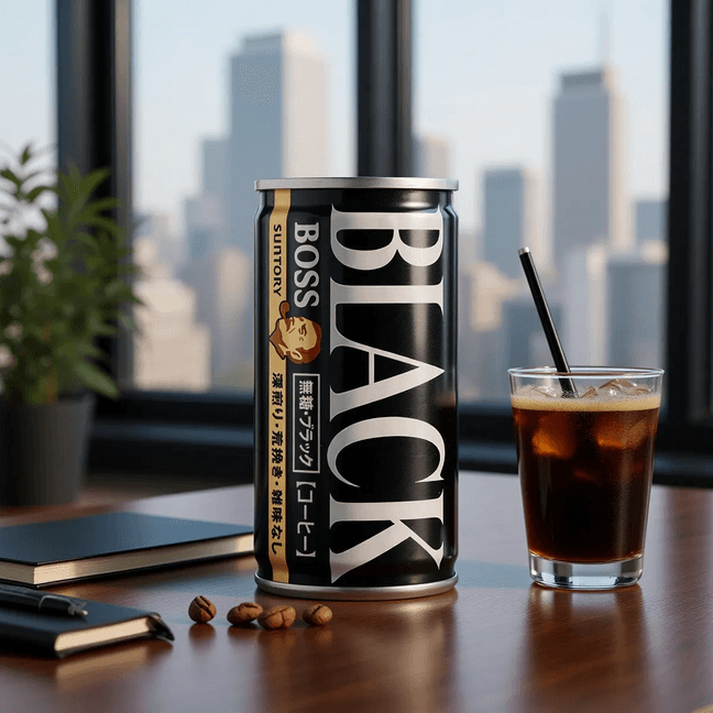 BOSS Unsweetened Black Canned Coffee 185ml