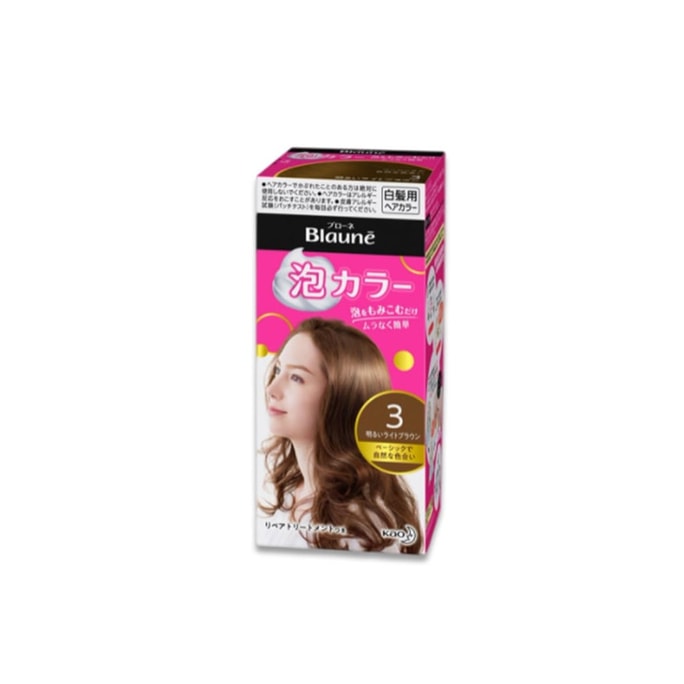 Blaune Pure Plant Foam Hair Dye For Whitening Hair # 3 Natural Brown