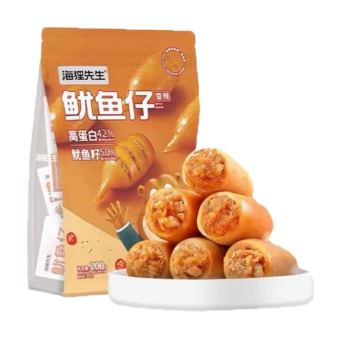 【鲜满Q弹 香辣不腥 醇香入味】海狸先生 带籽鱿鱼仔开袋即食墨鱼仔香辣味  200g