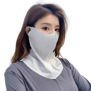 New Ice Silk Sunscreen Mask For Women With Breathable Holes 3D Anti-UV Traceless Mask Gray 1pc