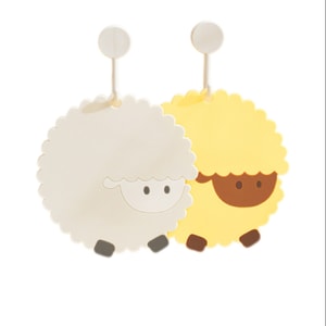 Cartoon Sheep Placemat Silicone Heat-Insulating Mat 15*15cm -White + Yellow 1 Set
