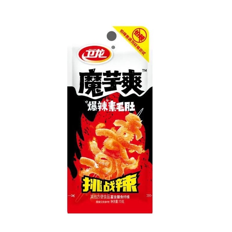 웨이롱 [신제품 출시] 곤약 스트립, 초매운맛 채식 양곱창, 15g*6팩 (매운맛 스트립) 8